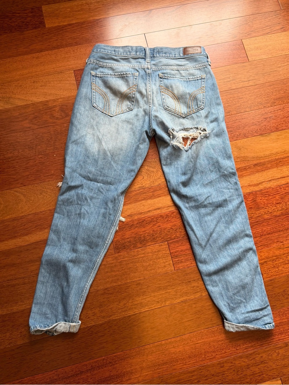 Hollister Light Blue Distressed Boyfriend Jeans - Picture 2 of 6